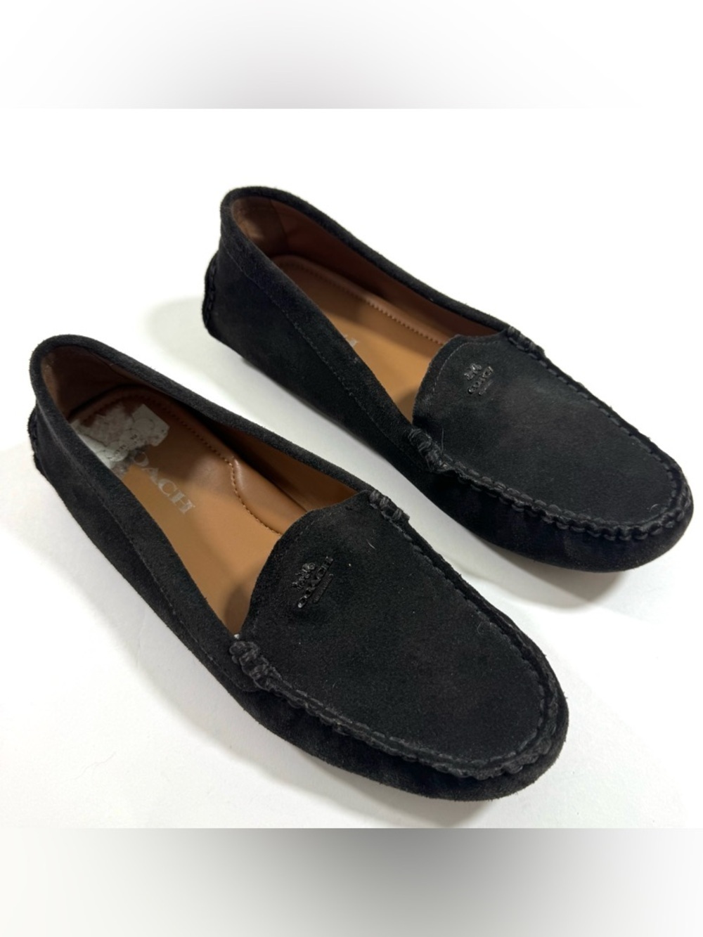 Coach Amber Suede Driving Loafers Brown